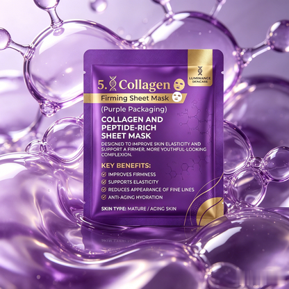 LUMINANCE SKINCARE 5X Kollagen ♥️♥️ & Peptid-Gesichtsmaske | Feuchtigkeitsspendende und straffende Pflege für glatter aussehende Haut