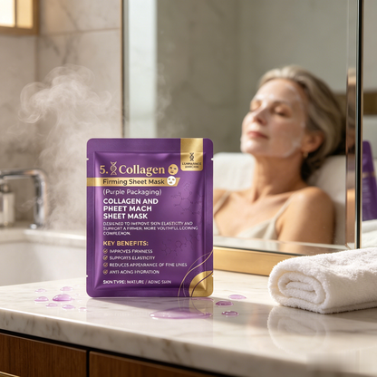 LUMINANCE SKINCARE 5X Kollagen ♥️♥️ & Peptid-Gesichtsmaske | Feuchtigkeitsspendende und straffende Pflege für glatter aussehende Haut